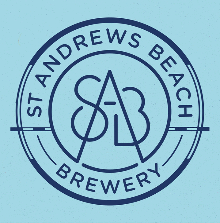 st andrews beach brewery logo and branding